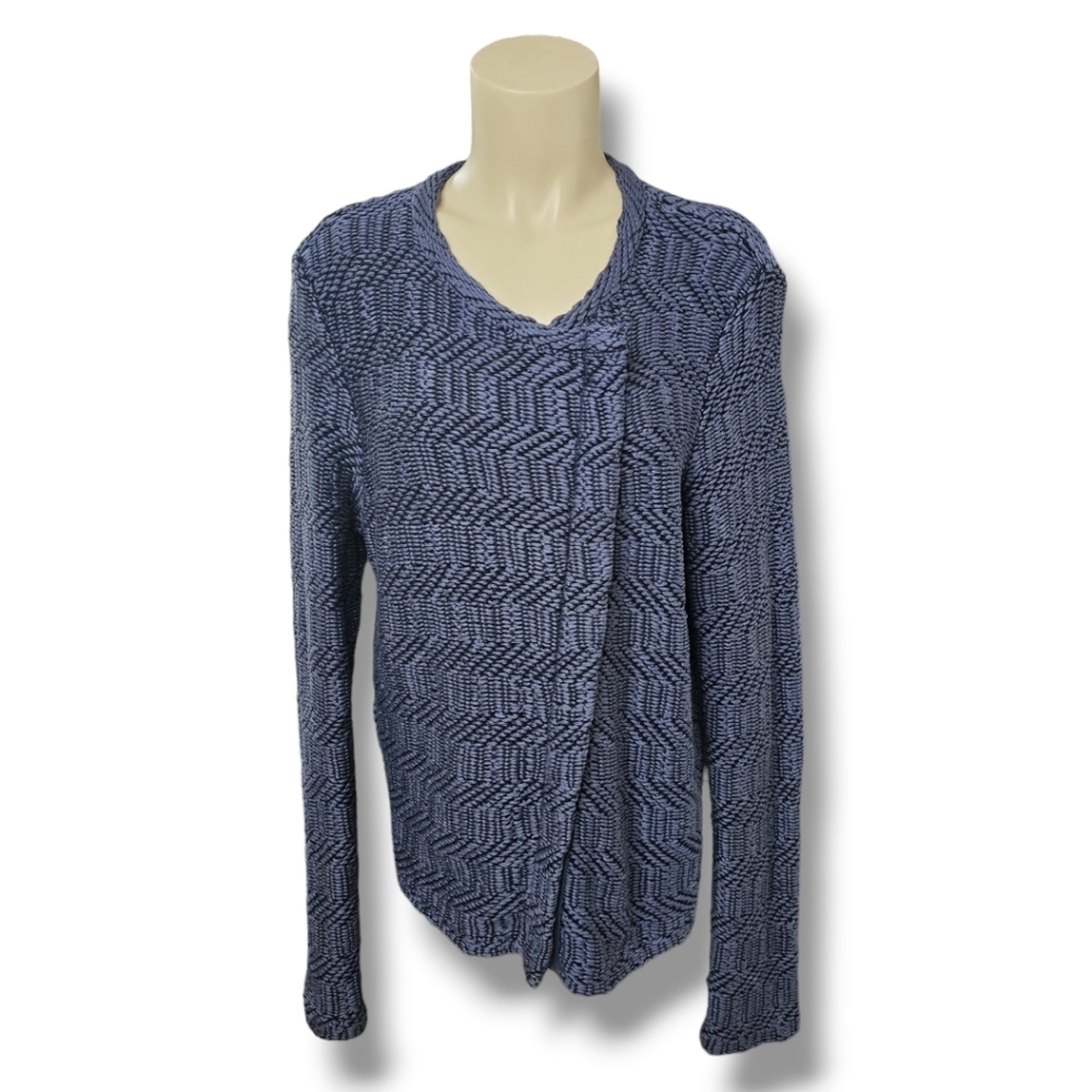 LOFT crochet asymmetrical zip up sweater cardigan. Large